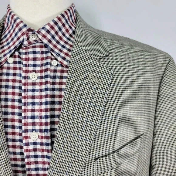 Michael‎ Kors Men's Sport Coat Blazer Two Button Houndstooth Poly Blend 48S